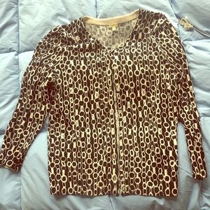 Black JCrew Cardigan with chain print. Size M